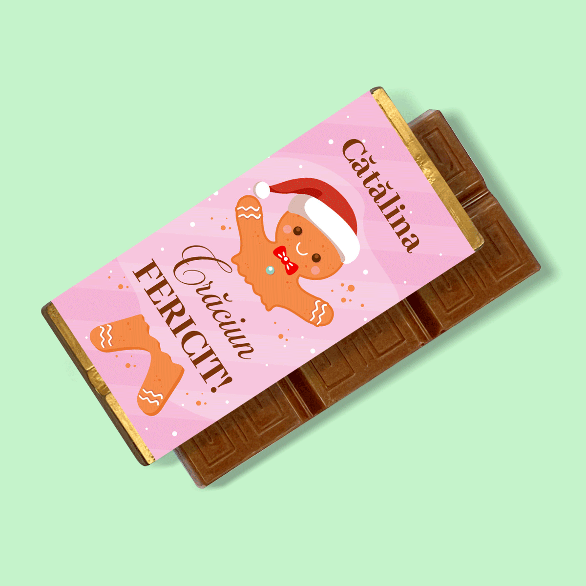 Mini tabliczka czekolady z indywidualnym napisem – Gingerbread