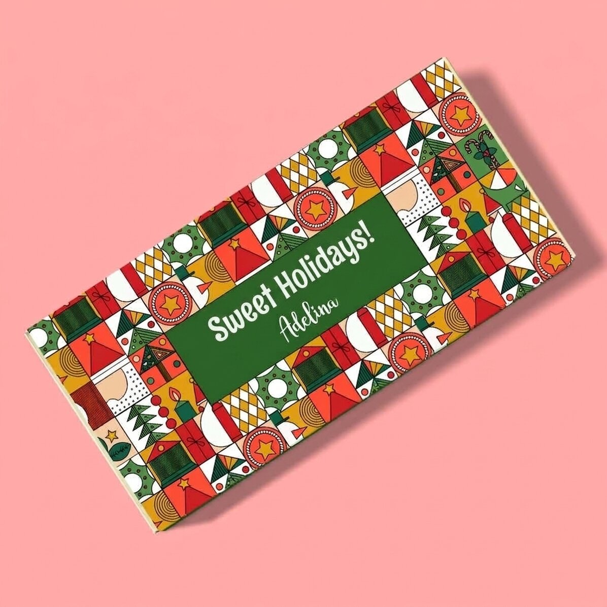 Czekolada z indywidualnym napisem – Geometric Christmas