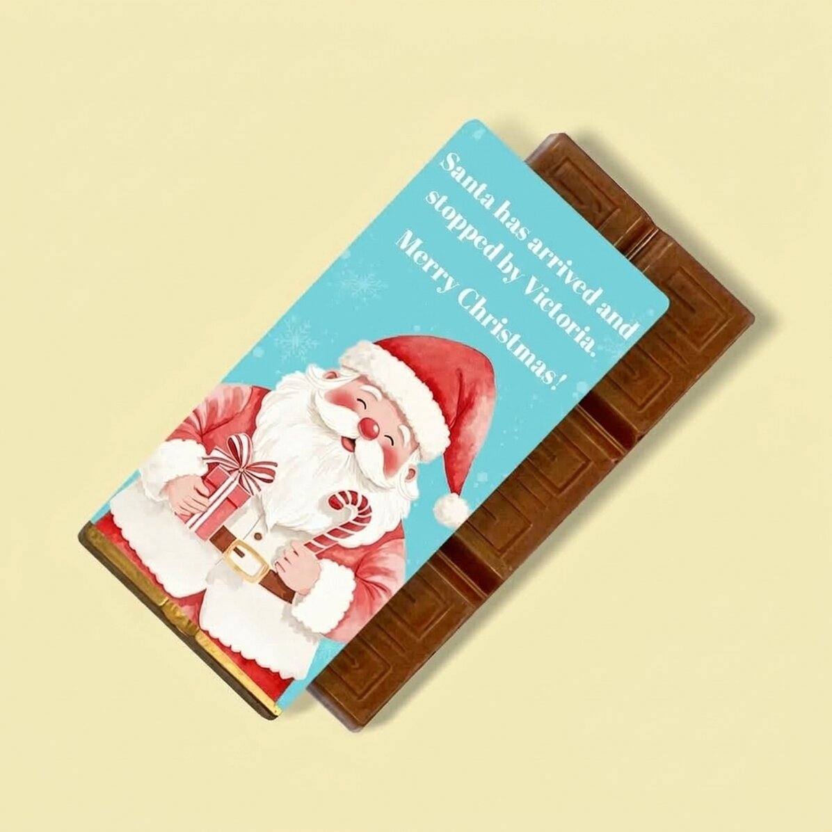 Mini tabliczka czekolady z indywidualnym napisem – Cute Santa