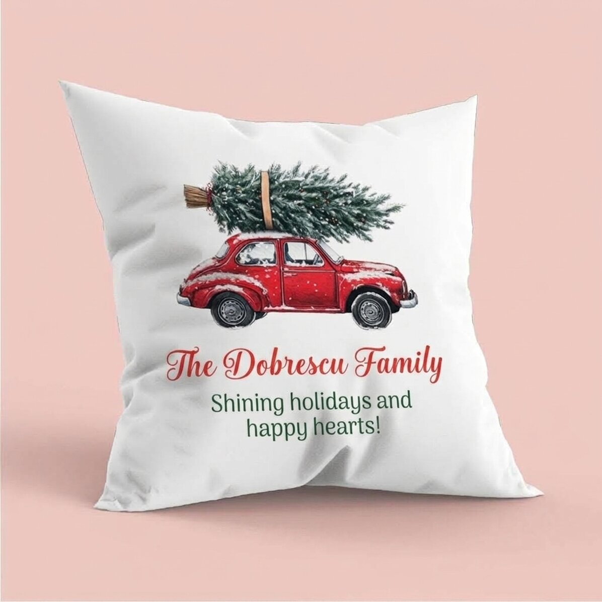 Spersonalizowana poduszka z napisem – Vintage Christmas