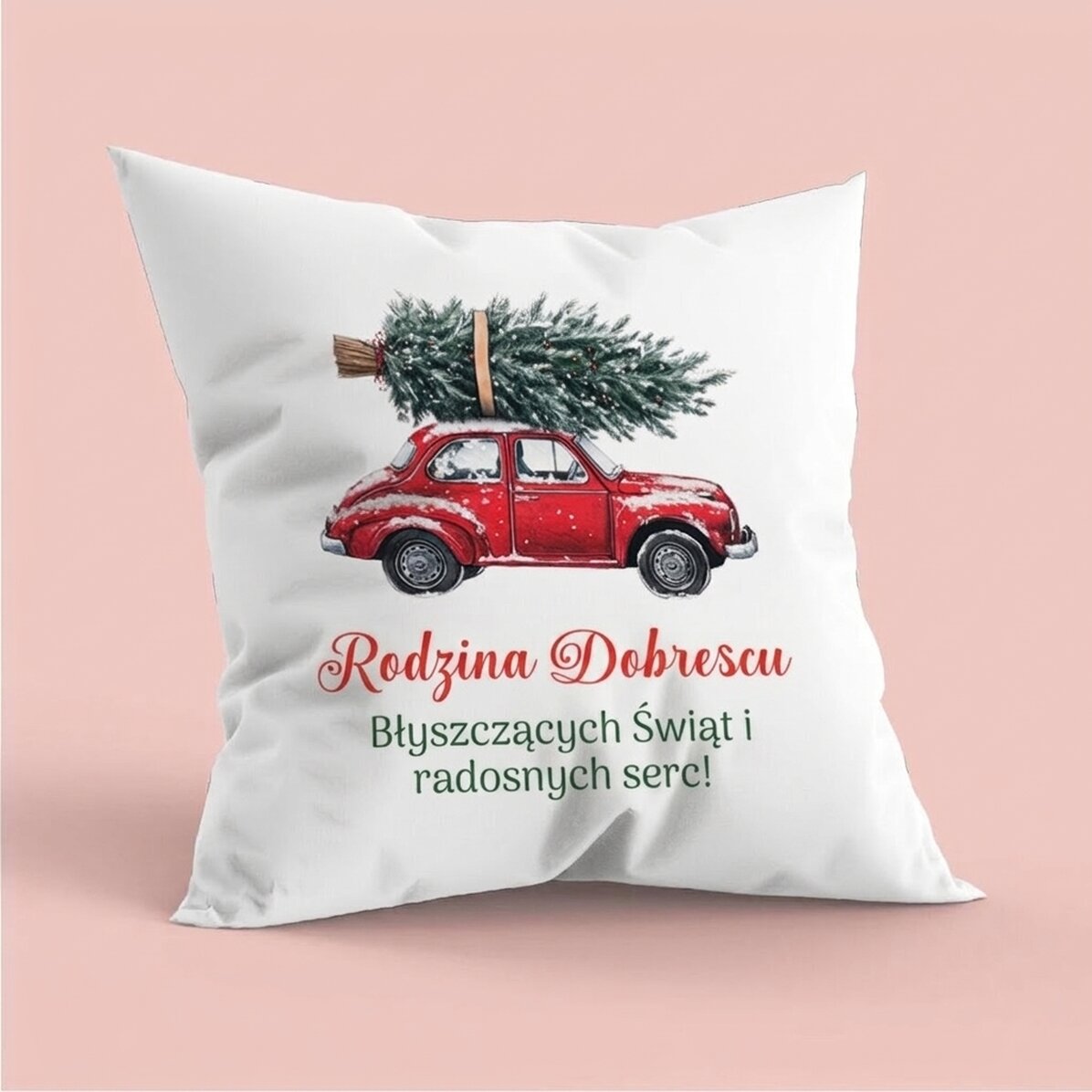 Spersonalizowana poduszka z napisem – Vintage Christmas