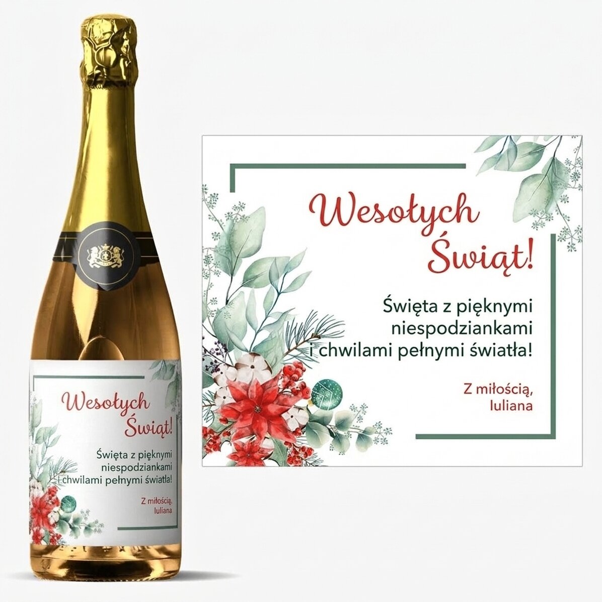 Wino musujące z indywidualnym nadrukiem – Boże Narodzenie