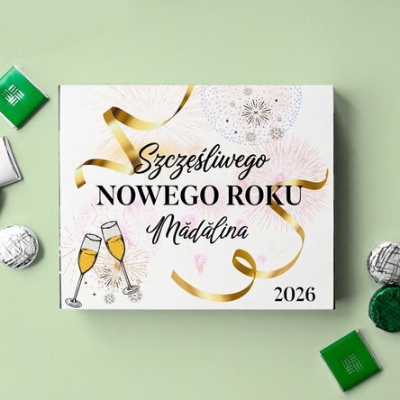 Pudełko cukierków z indywidualnym napisem – Happy New Year