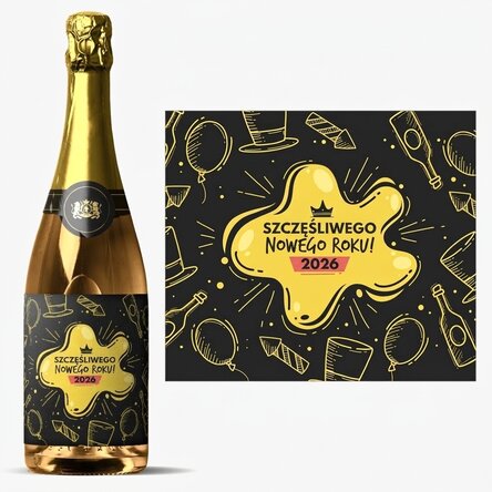 Wino musujące z indywidualnym napisem – Impreza sylwestrowa