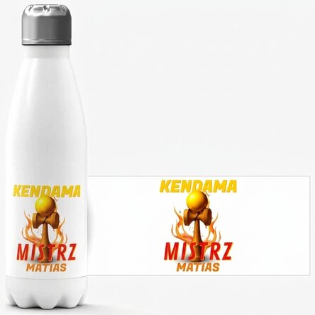 Termos z białą podstawą z indywidualnym nadrukiem – Kendama Master