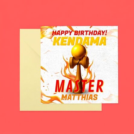 Spersonalizowana kwadratowa karta z napisem – Kendama Master