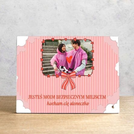 Spersonalizowana ramka na zdjęcie na biurko ze zdjęciem i napisem – Coquette love
