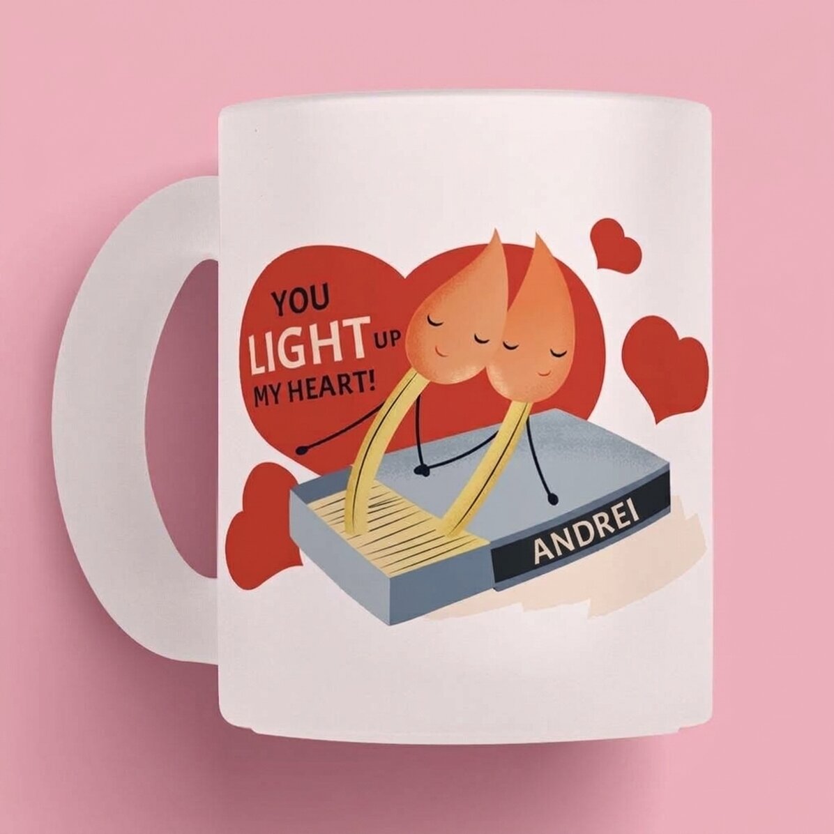 Spersonalizowany kubek z napisem – „Light up my heart”