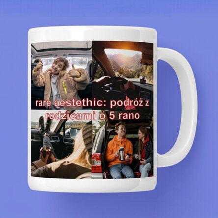 Spersonalizowany kubek ze zdjęciami i napisem – Rare Aesthetic