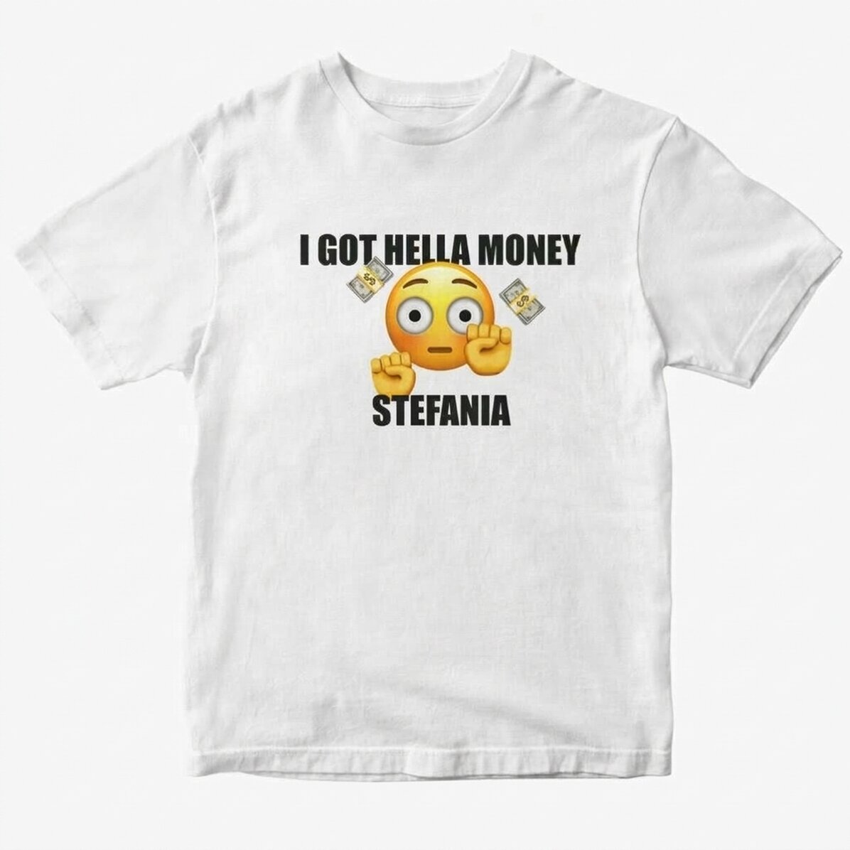 Koszulka bawełniana z nadrukiem – „I got hella money”