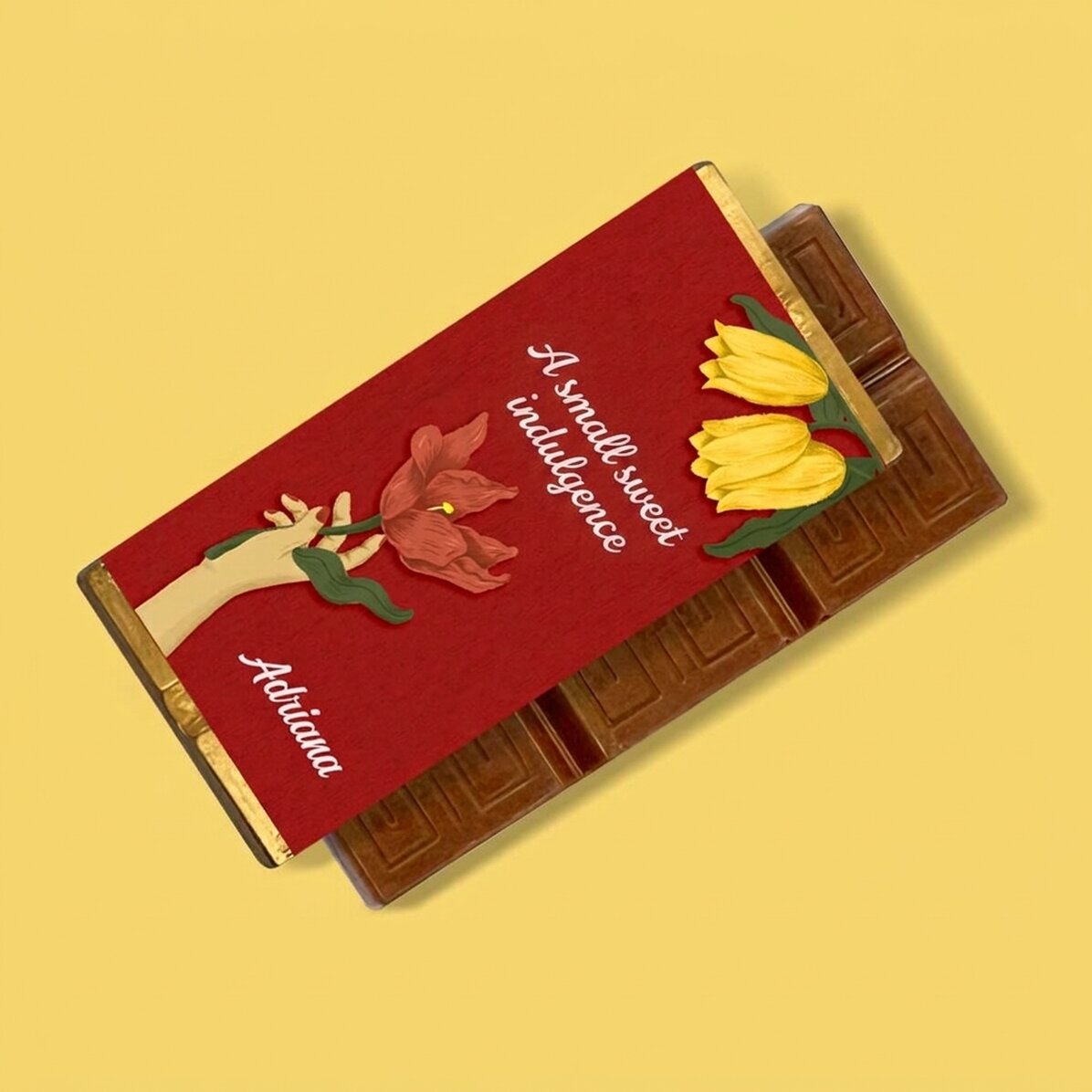 Mini tabliczka czekolady z indywidualnym napisem – Flowers