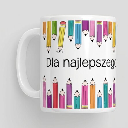 Kubek z napisem – Kolorowe ołówki