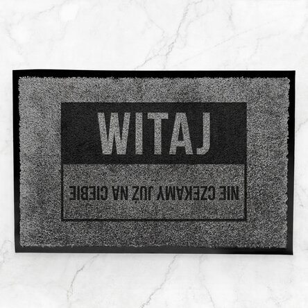 Spersonalizowana wycieraczka do wnętrz z napisem – „Witaj, już na ciebie nie czekaliśmy”
