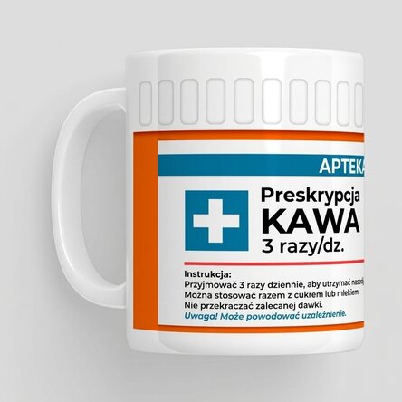 Kubek z napisem – Prescriptie