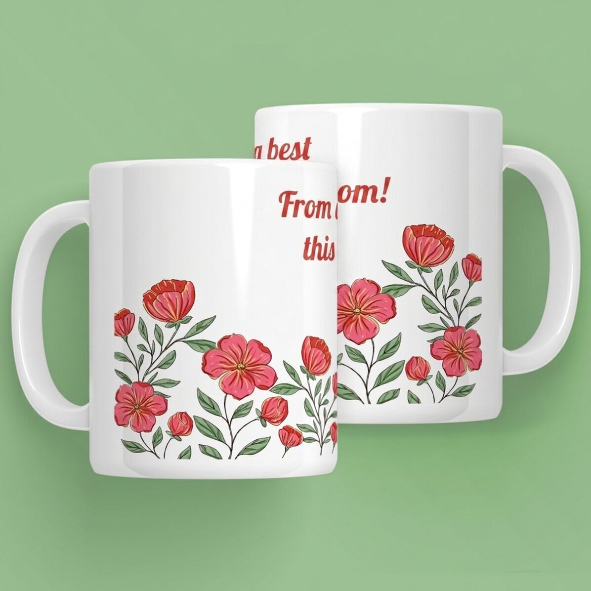 Spersonalizowany kubek z napisem – Floral