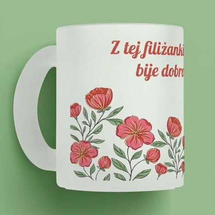 Spersonalizowany kubek z napisem – motyw kwiatowy