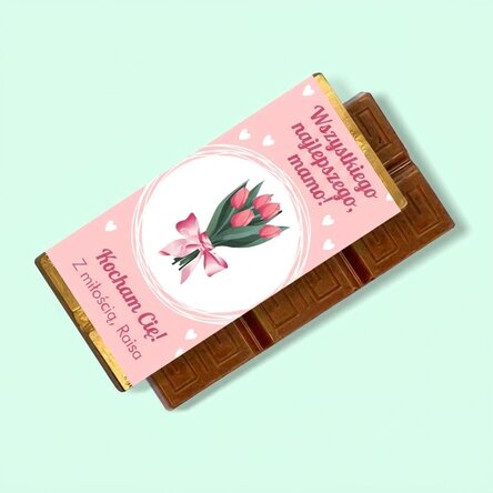 Mini tabliczka czekolady z indywidualnym napisem – Flowers