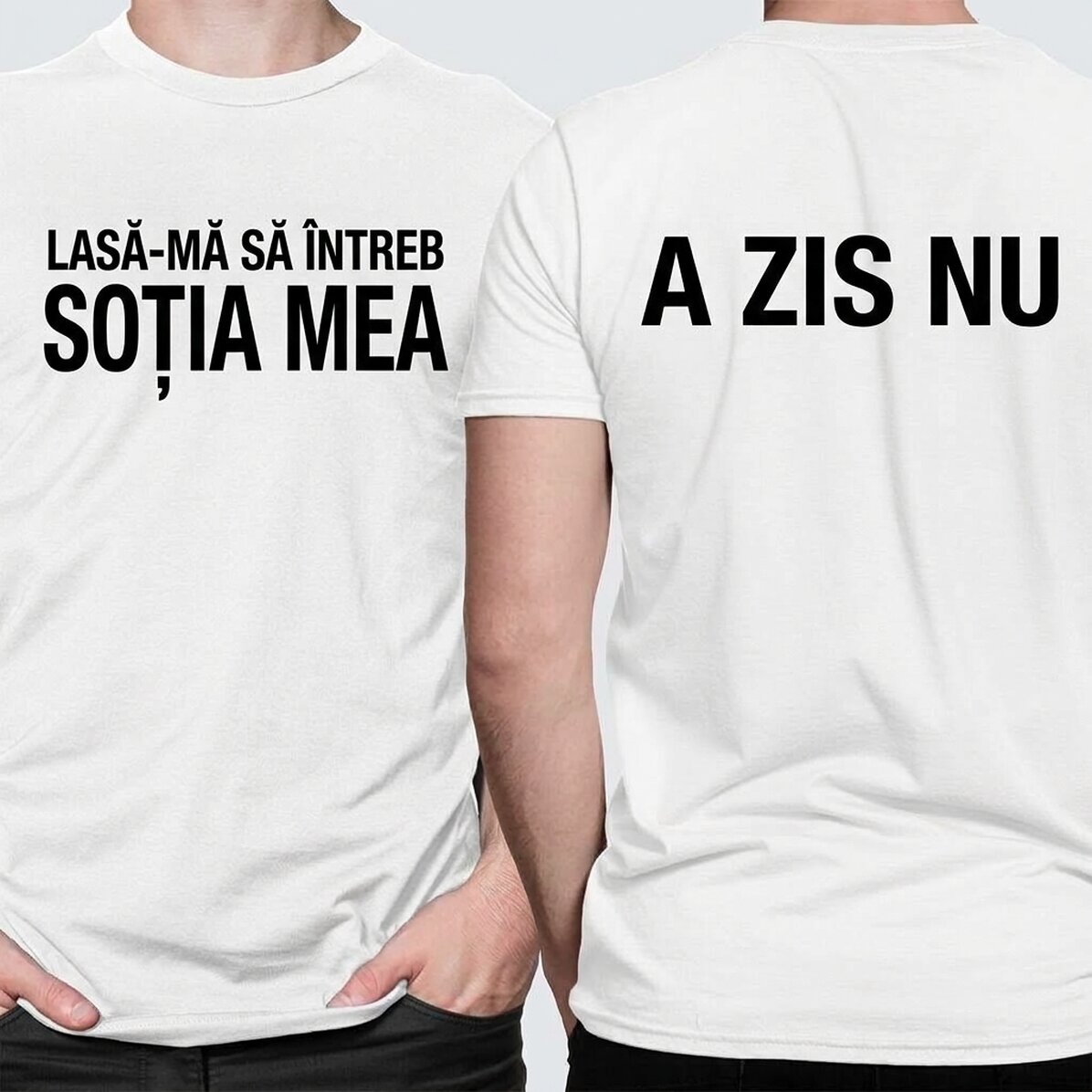 Bawełniana koszulka z zabawnym napisem z obu stron