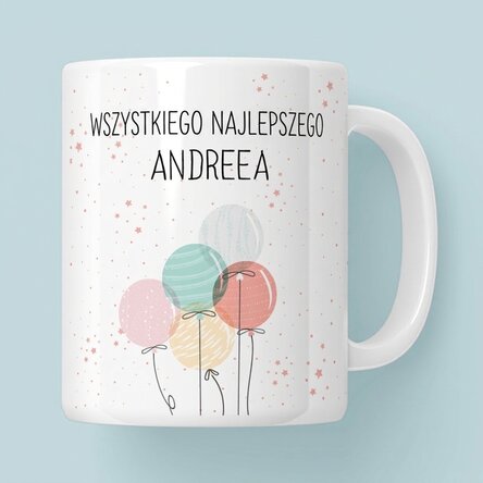 Spersonalizowany kubek z napisem – Kolorowe balony