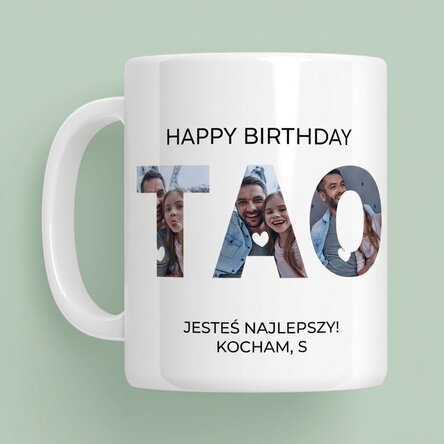 Spersonalizowany kubek ze zdjęciami i napisem – Dad