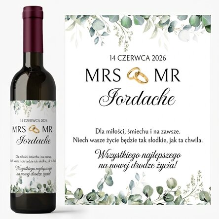 Wino z indywidualnym napisem – Mrs & Mr