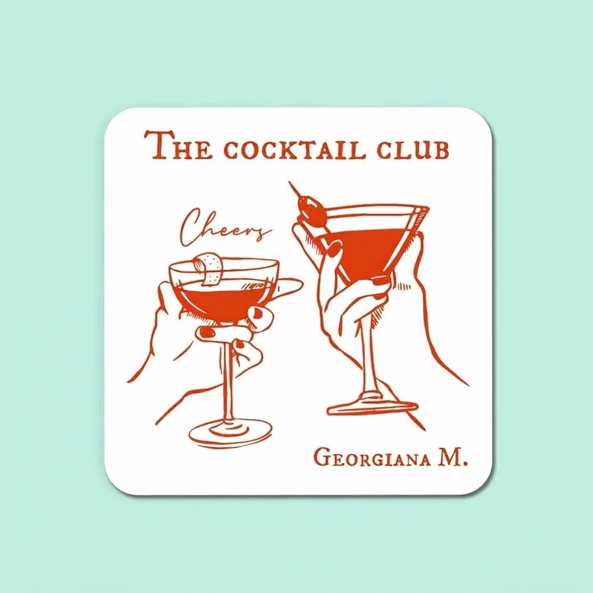 Spersonalizowany uchwyt na szklankę z imieniem – The cocktail club
