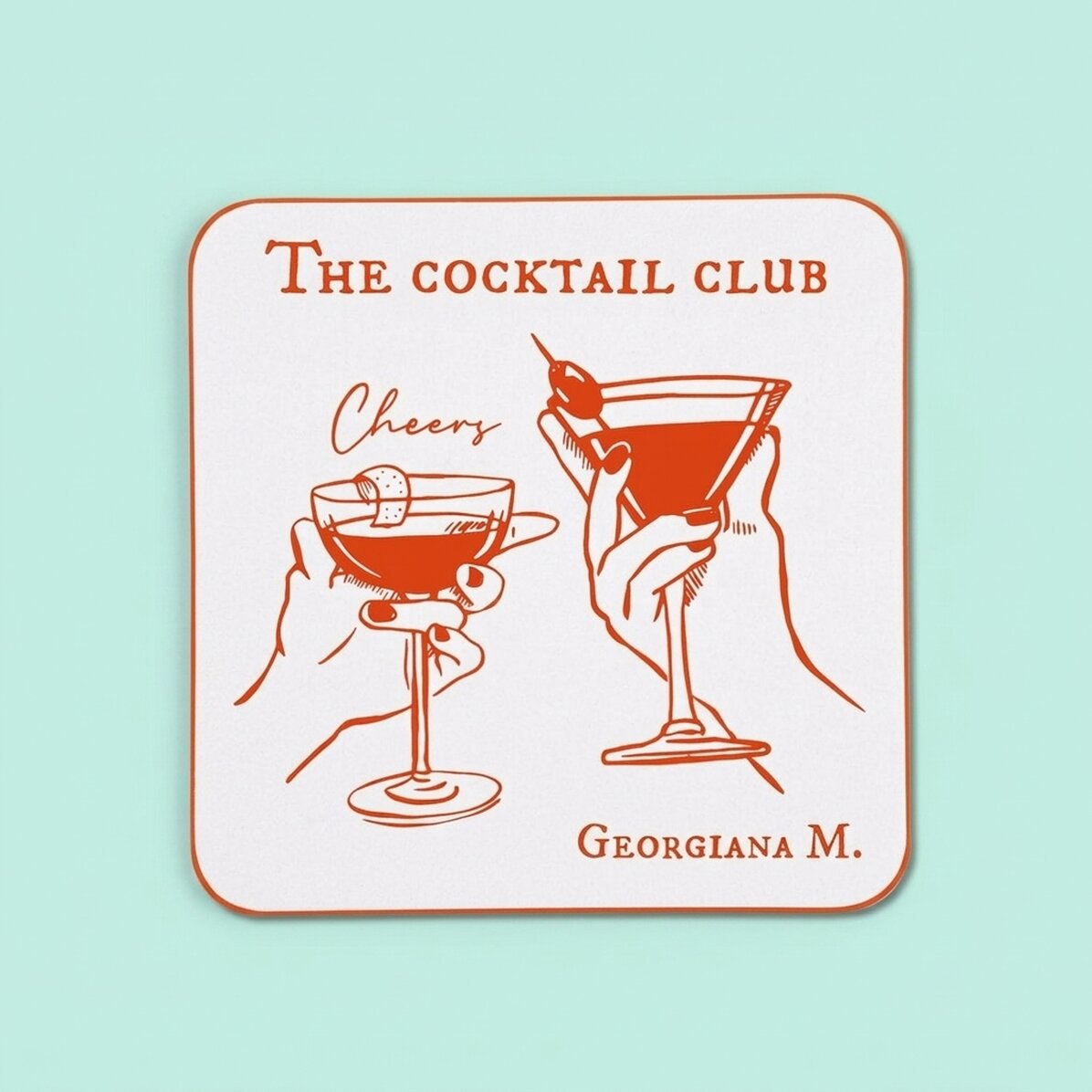 Spersonalizowana podkładka pod kubek z imieniem – The cocktail club