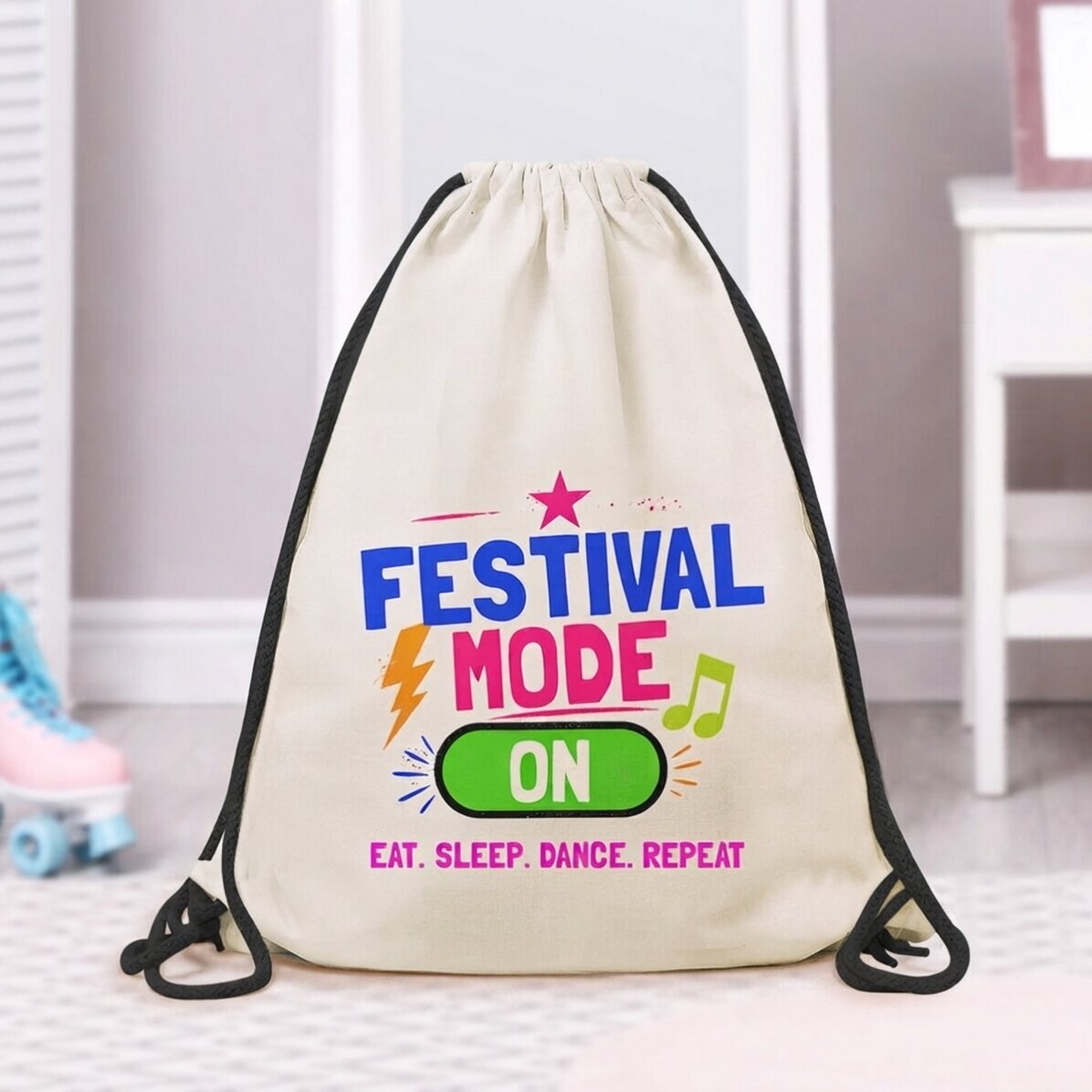 Plecak z indywidualnym napisem – Festival mode on