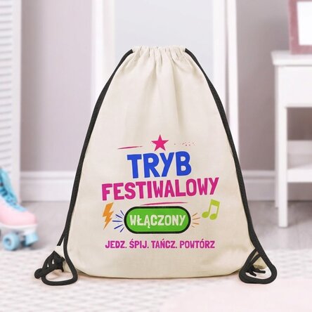 Plecak z indywidualnym napisem – Festival mode on