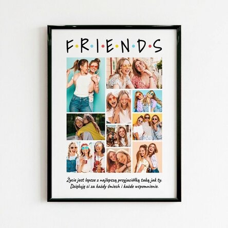 Spersonalizowany obrazek z 10 zdjęciami i dedykacją – Friends