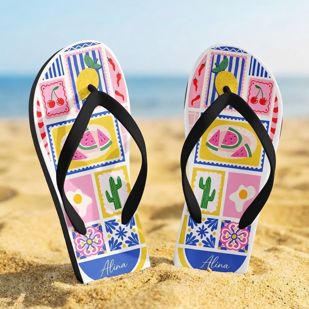 Klapki personalizowane z imieniem – Summer