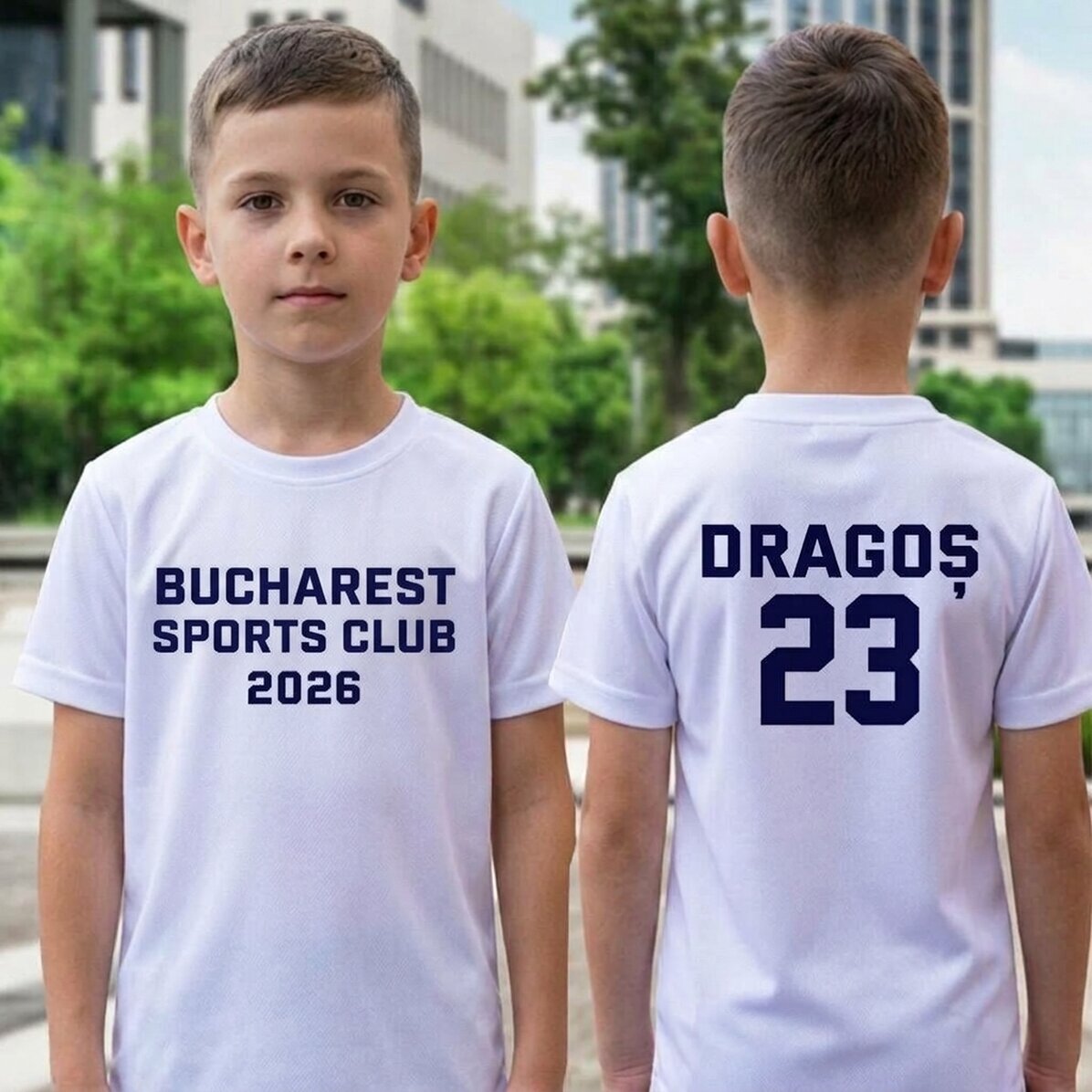 Spersonalizowana koszulka sportowa dla dziewczynki z nadrukiem z tyłu