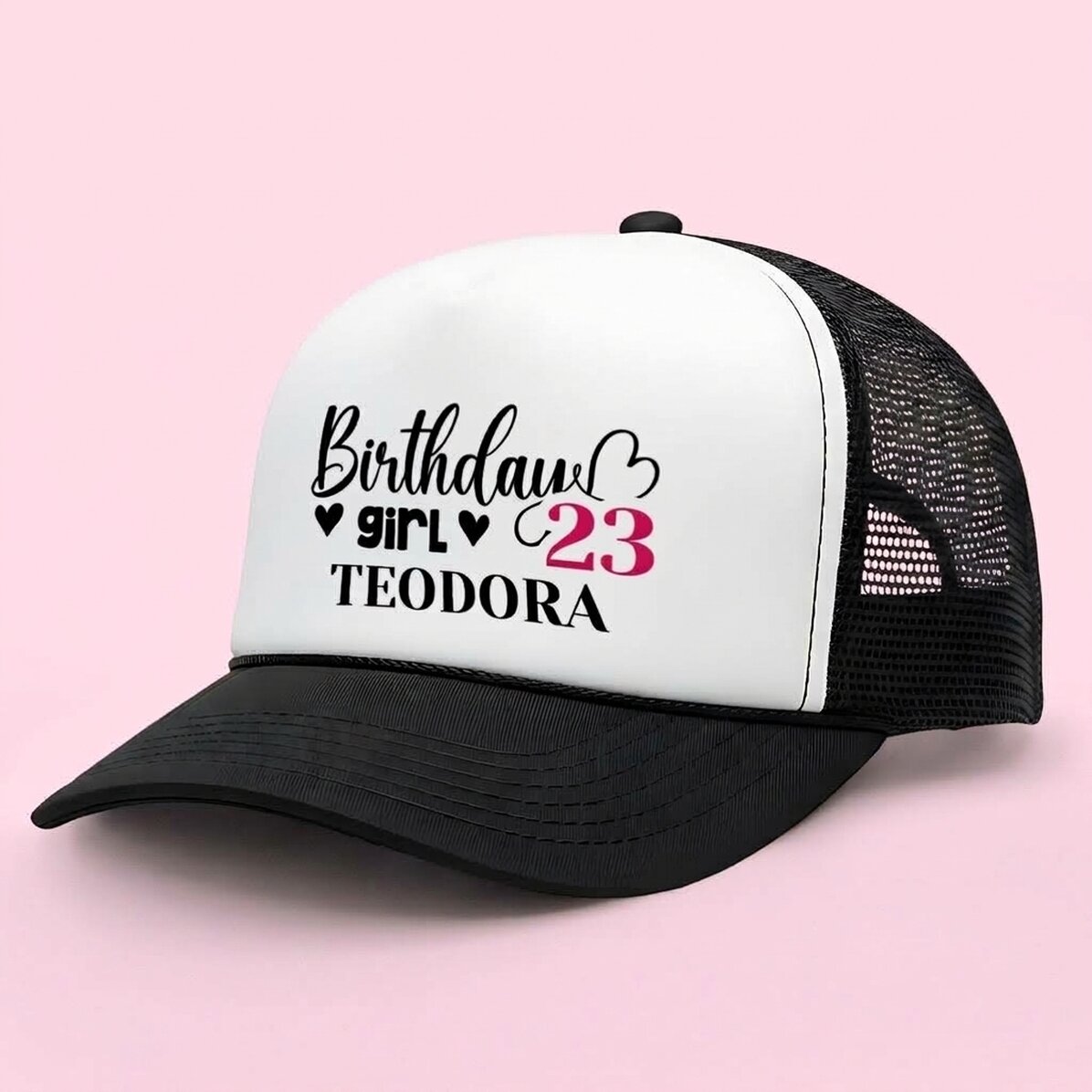 Czapka z indywidualnym napisem – Birthday girl
