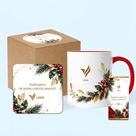 Spersonalizowany zestaw prezentowy na Boże Narodzenie z logo i napisem – Festiv