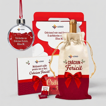 Pudełko upominkowe – „Most wonderful time” z produktami świątecznymi spersonalizowanymi Twoim logo