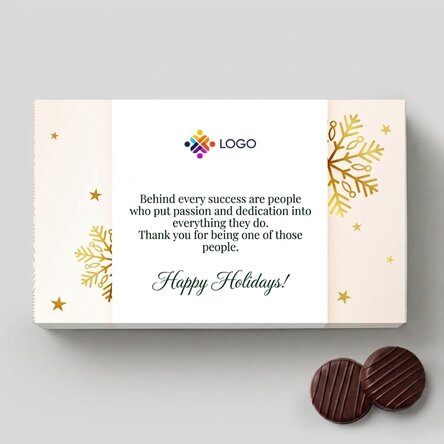 Pudełko cukierków z kremem z indywidualnym logo i napisem – Gold Christmas