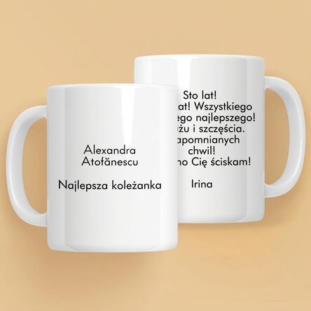 Spersonalizowany kubek z nadrukiem po obu stronach