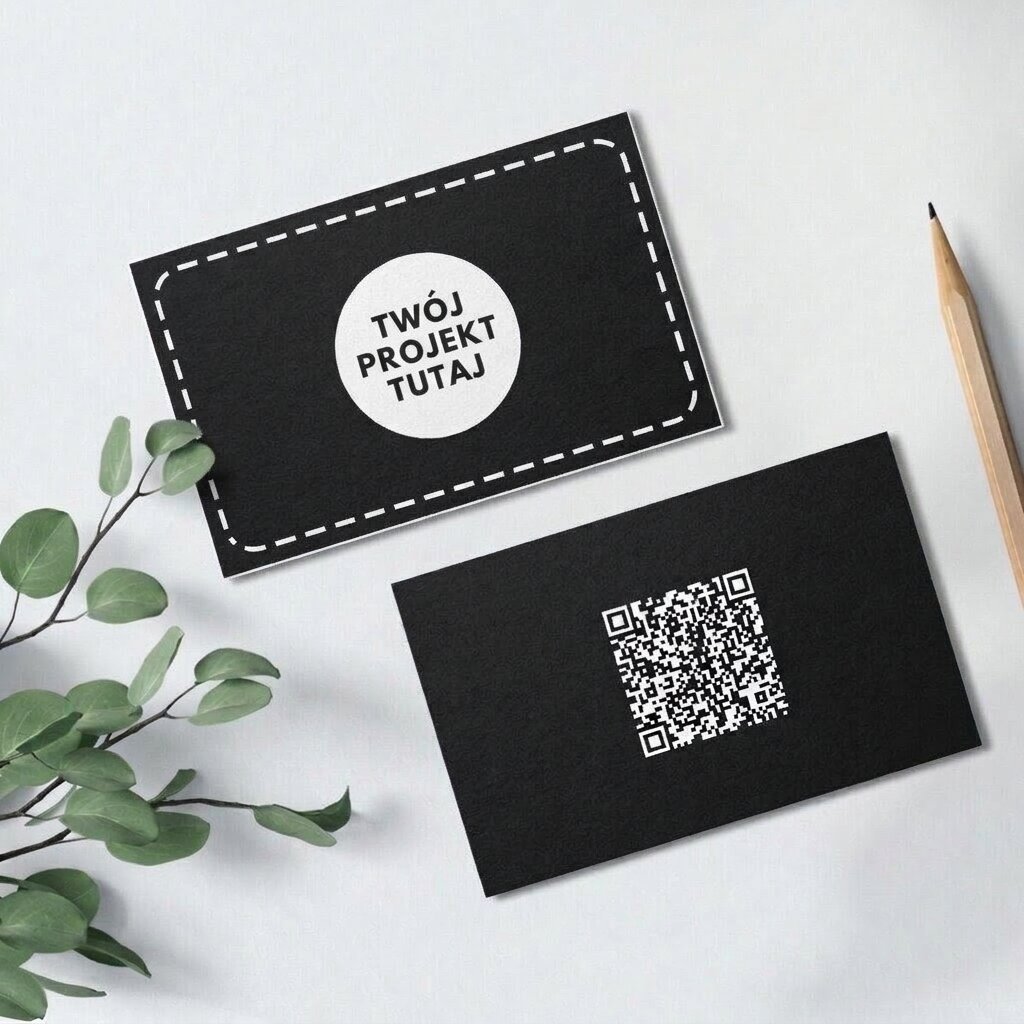 Spersonalizowane wizytówki na papierze, dwustronne, z kodem QR i Twoją grafiką