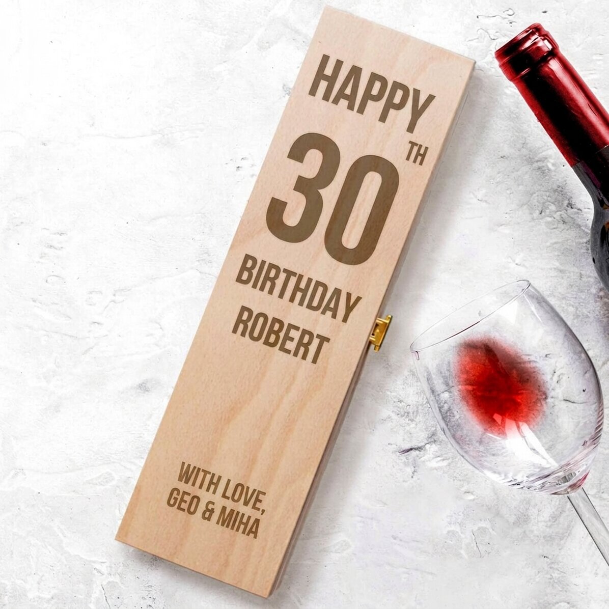 Spersonalizowane pudełko na wino – HAPPY BIRTHDAY