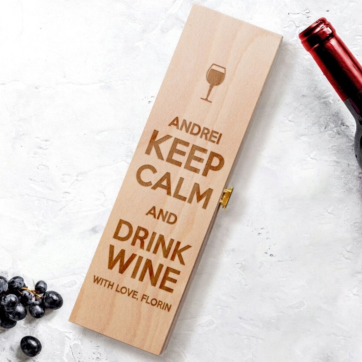 Spersonalizowane pudełko na wino – Keep calm