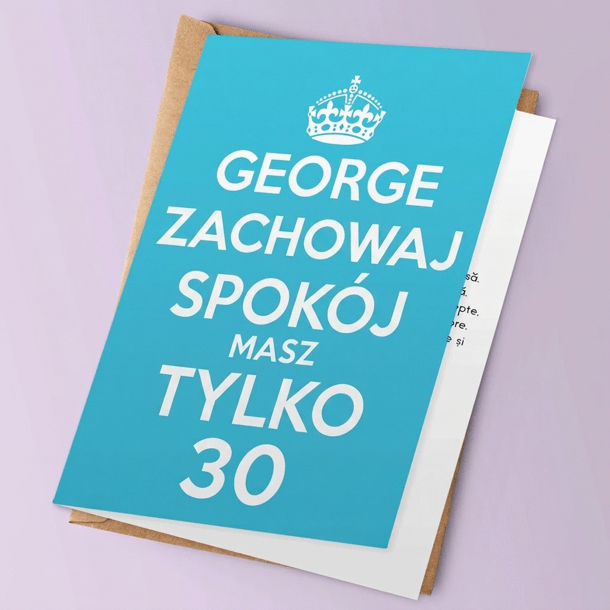 Spersonalizowana kartka z życzeniami – ZACHOWAJ SPOKÓJ