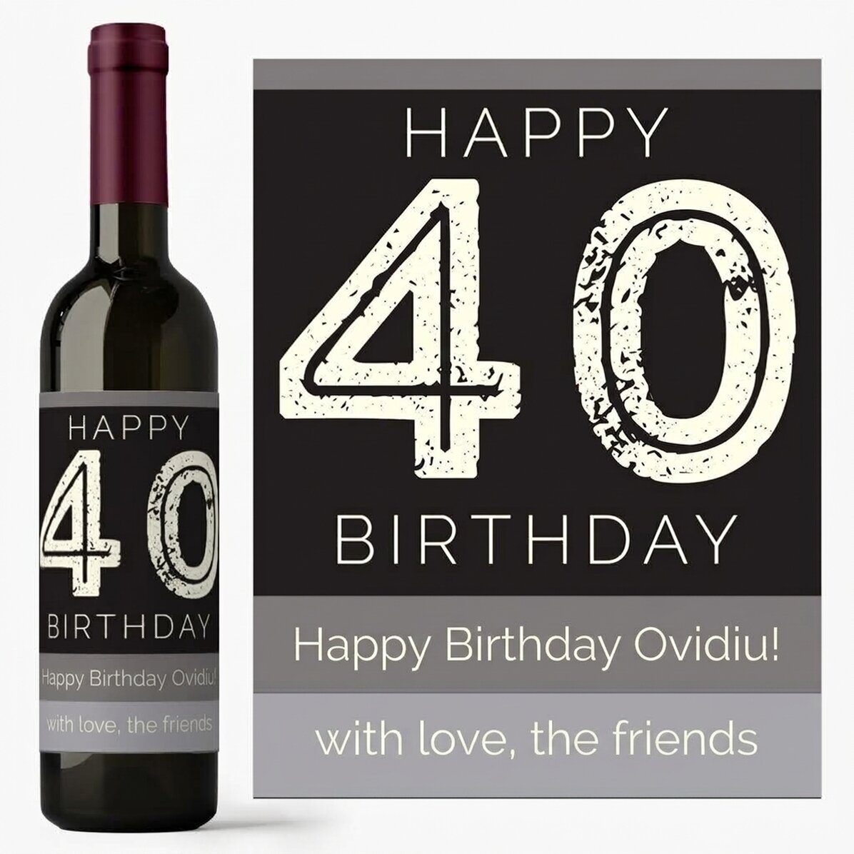 Wino z indywidualnym nadrukiem – „Happy Birthday”
