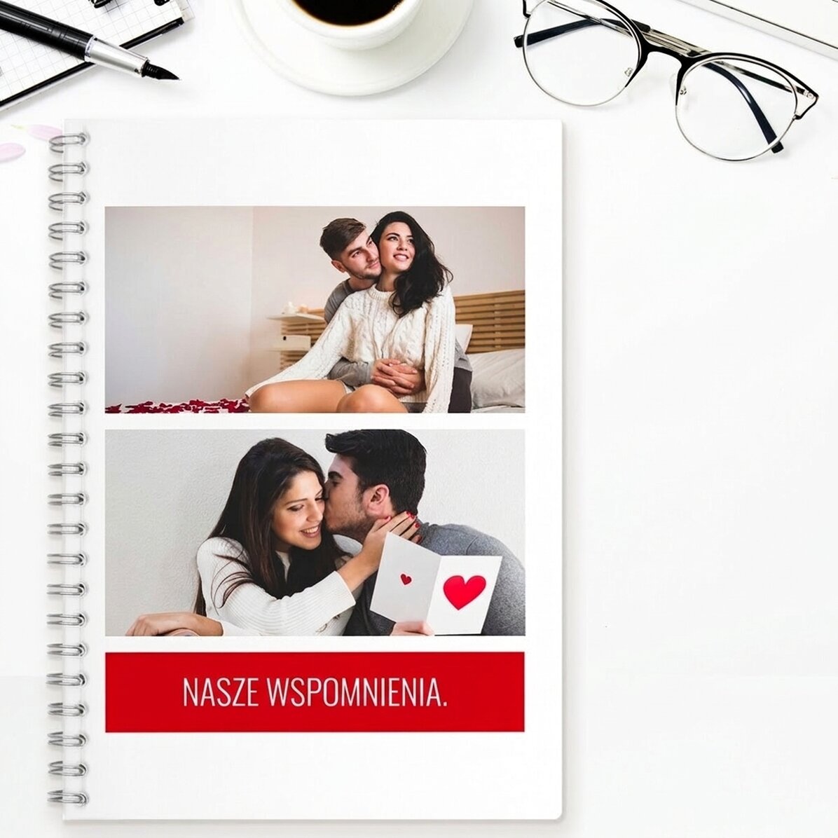 Spersonalizowany notatnik z 2 zdjęciami i tekstem