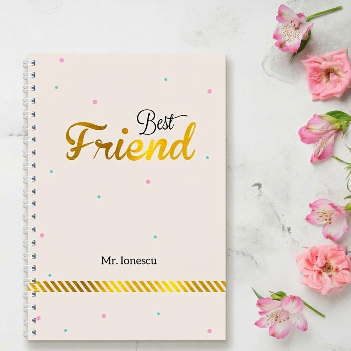 Spersonalizowany notatnik – Best Friend, Gold
