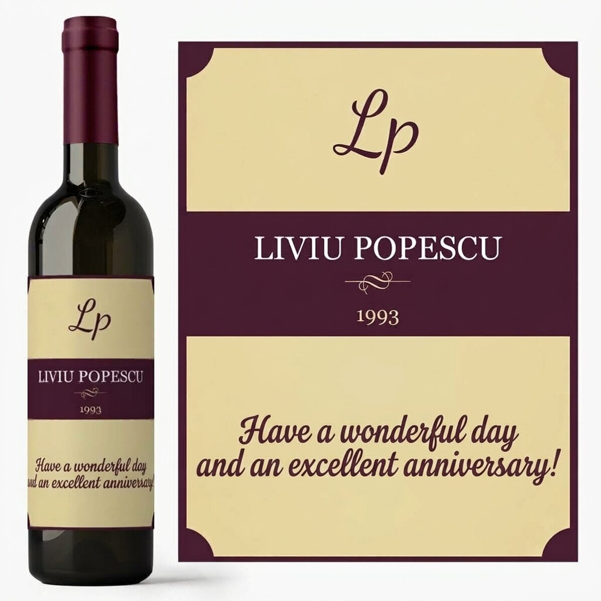 Wino z indywidualnym nadrukiem – Vintage Birthday