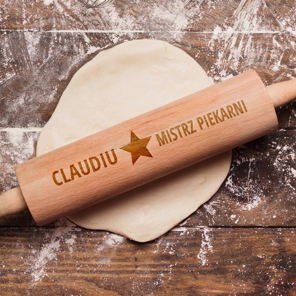 Drewniana łopatka do ciasta z personalizacją – Star Baker