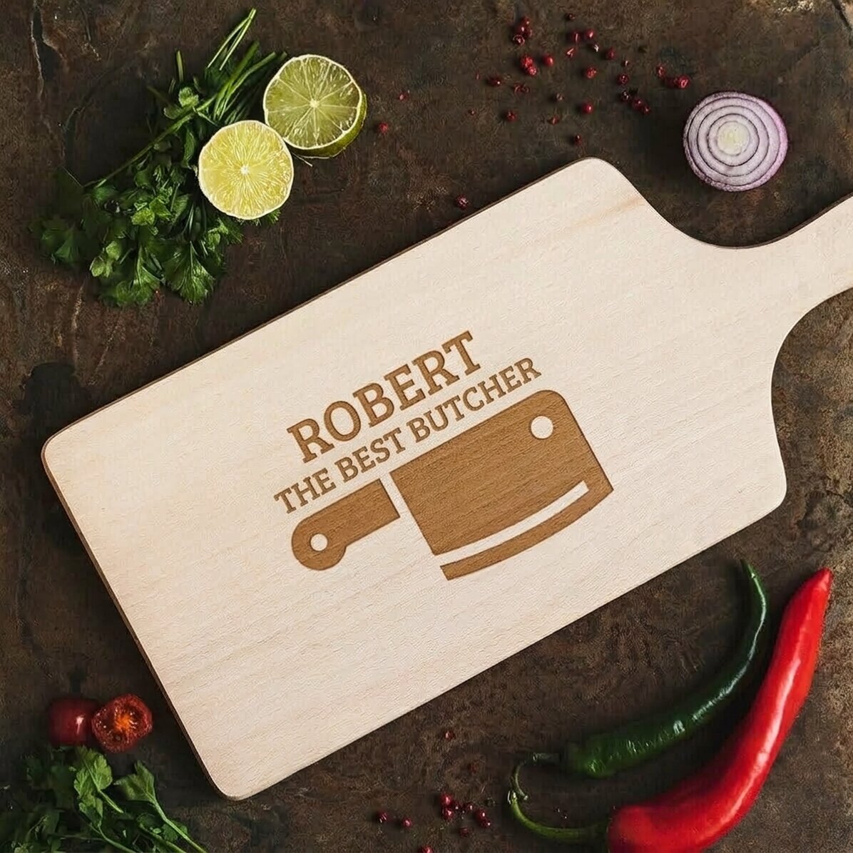Customised chopping board - the best butcher