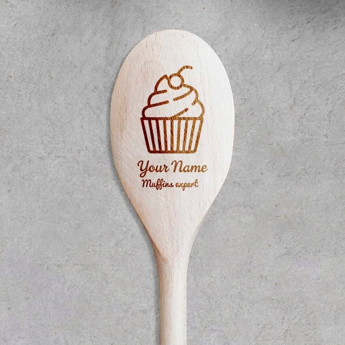 Spersonalizowana łyżka drewniana – Muffins Expert