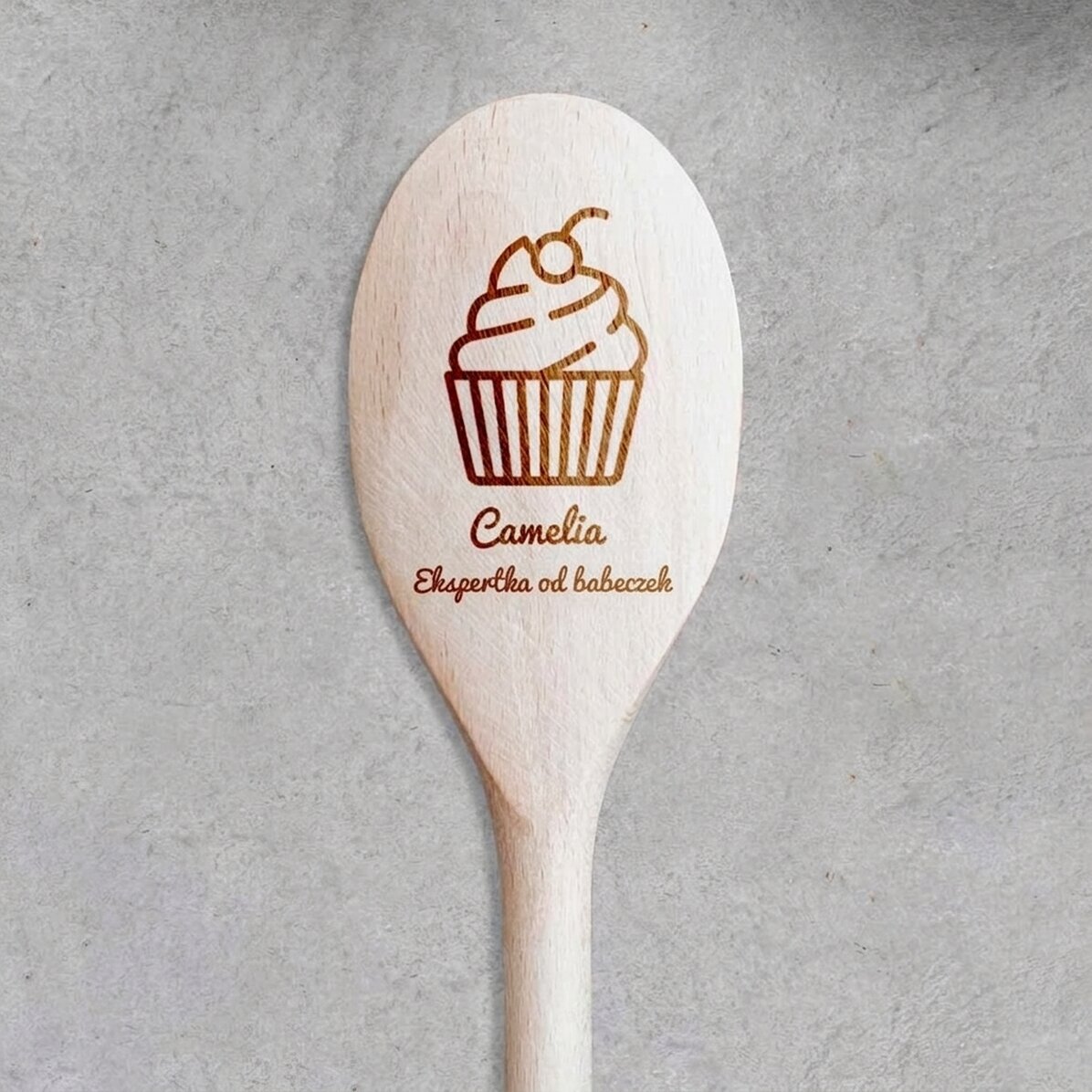 Spersonalizowana łyżka drewniana – Muffins Expert