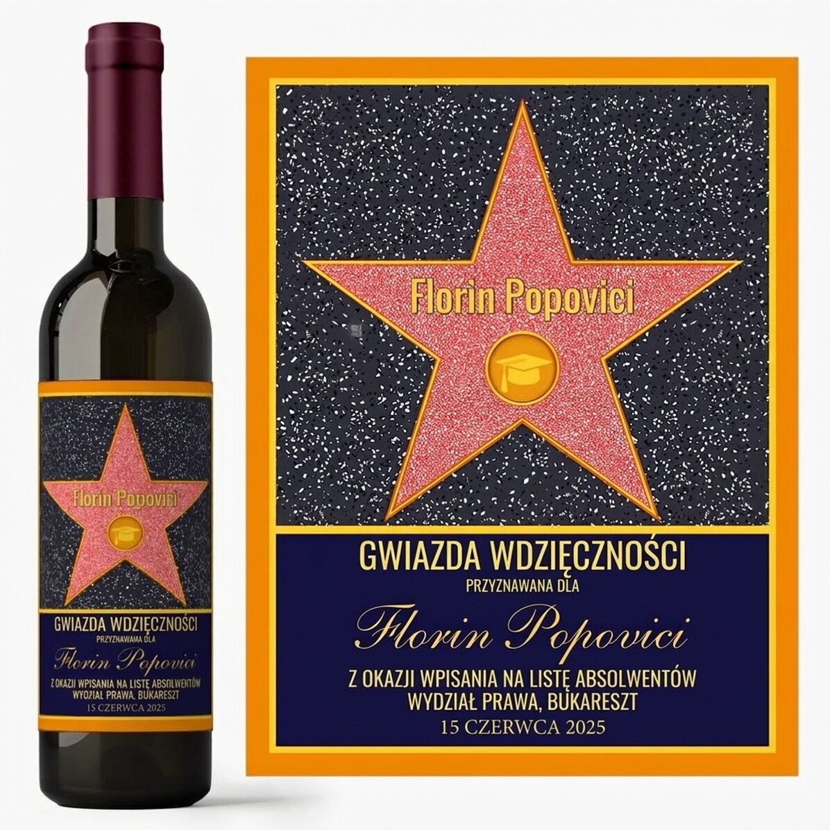 Wino z personalizacją – Gwiazda wdzięczności